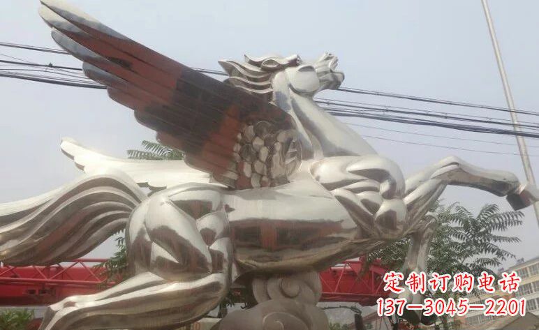 潍坊广场不锈钢飞马雕塑 (2)