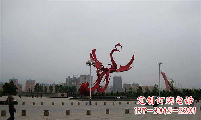 潍坊广场不锈钢凤凰展翅雕塑