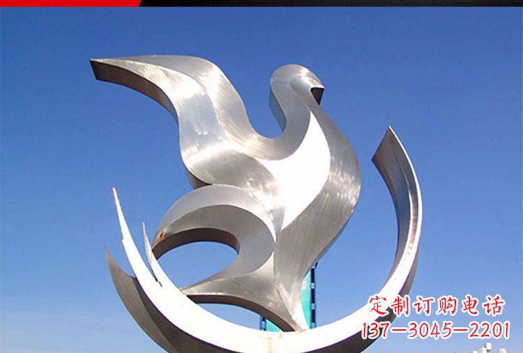 潍坊雕刻工艺制作的精美不锈钢鸽子摆件