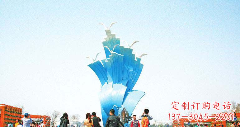 潍坊光彩熠熠的海鸥雕塑