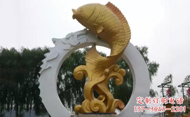 潍坊令人惊叹的不锈钢金龙鱼雕塑