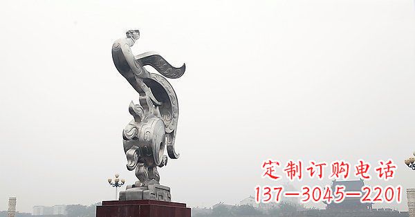 潍坊广场不锈钢娈凤腾飞凤凰景观雕塑