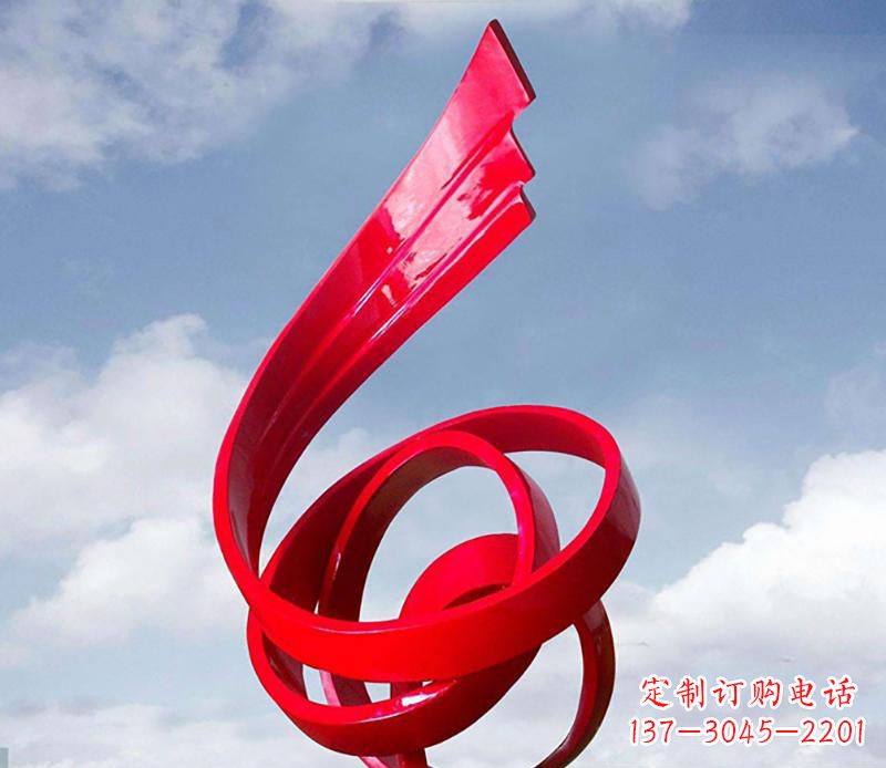 潍坊广场不锈钢飘带翅膀抽象雕塑