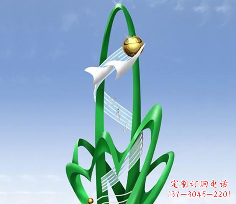 潍坊广场不锈钢树叶景观雕塑