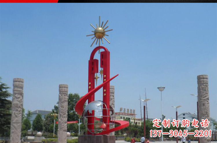 潍坊广场不锈钢太阳花景观雕塑