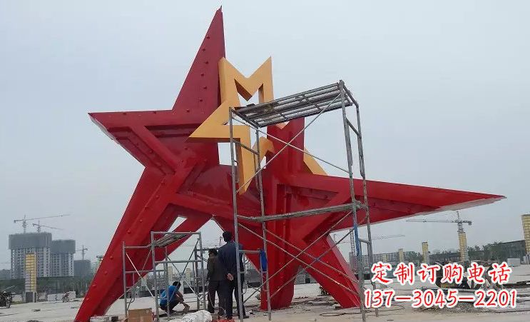 潍坊广场不锈钢五角星雕塑