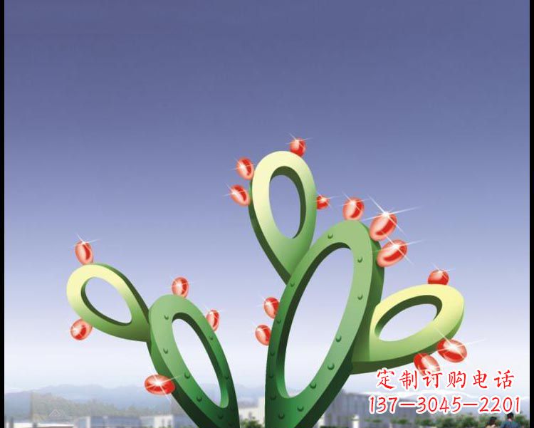 潍坊广场不锈钢仙人掌景观雕塑
