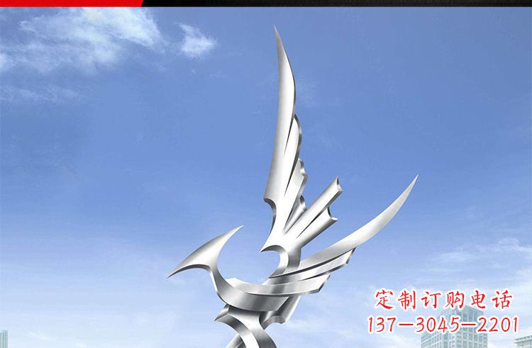 潍坊广场不锈钢雄鹰摆件雕塑