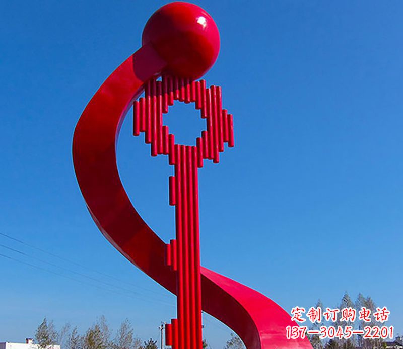 潍坊广场不锈钢钥匙景观雕塑