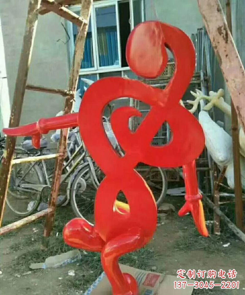 潍坊广场不锈钢音符抽象雕塑