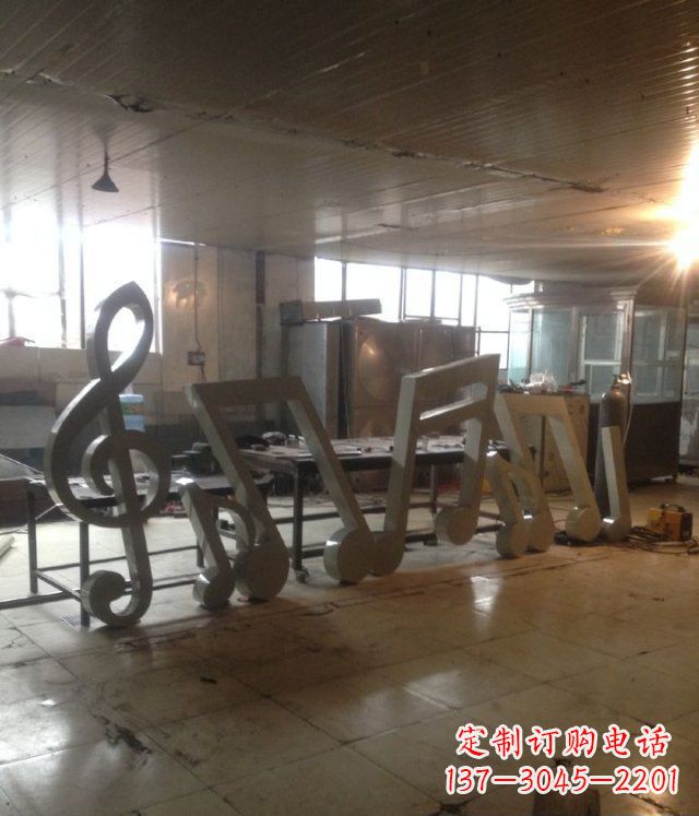 潍坊广场不锈钢音符景观雕塑