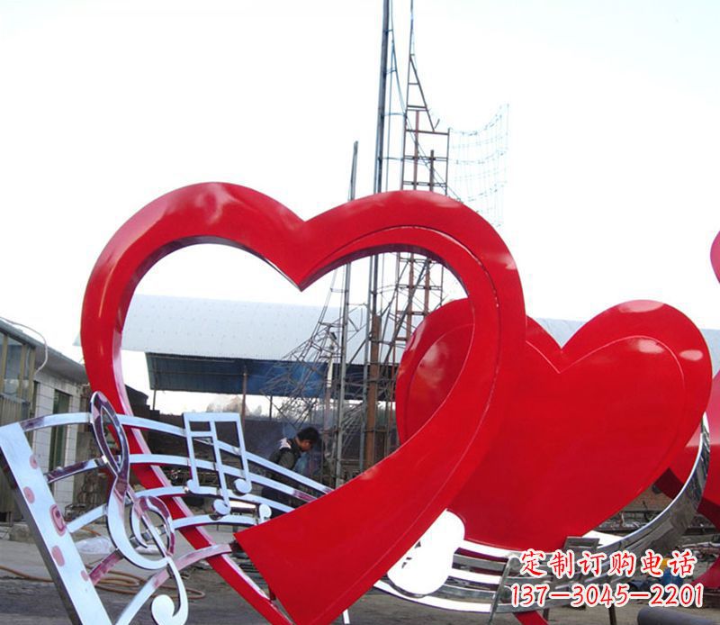 潍坊广场不锈钢音符桃心景观雕塑