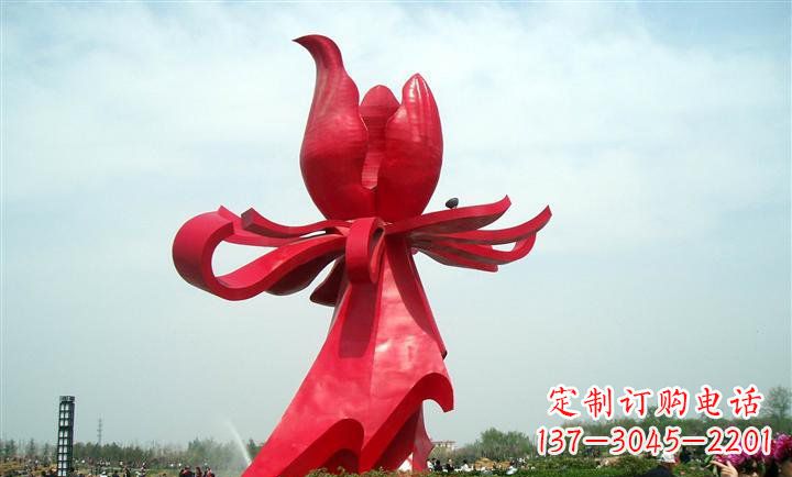 潍坊广场不锈钢紫荆花雕塑