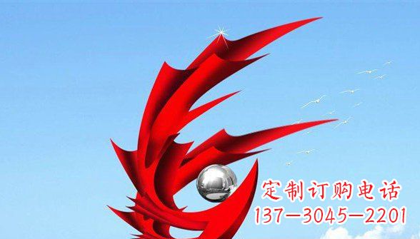 潍坊广场抽象凤凰不锈钢雕塑 (2)