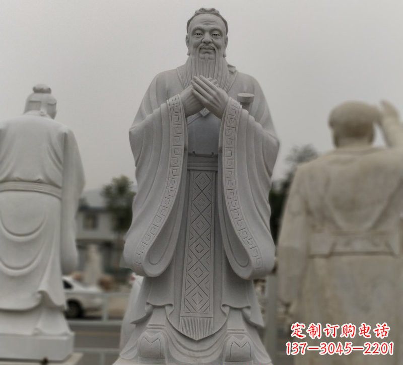 潍坊广场大理石孔子石雕