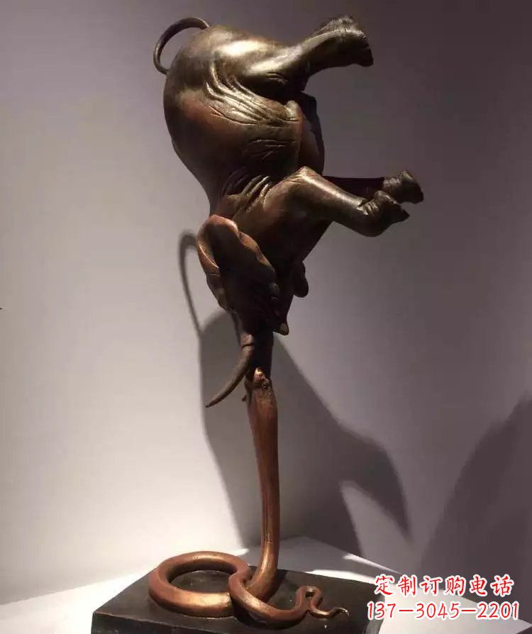 潍坊中领雕塑铜质大象倒立雕塑