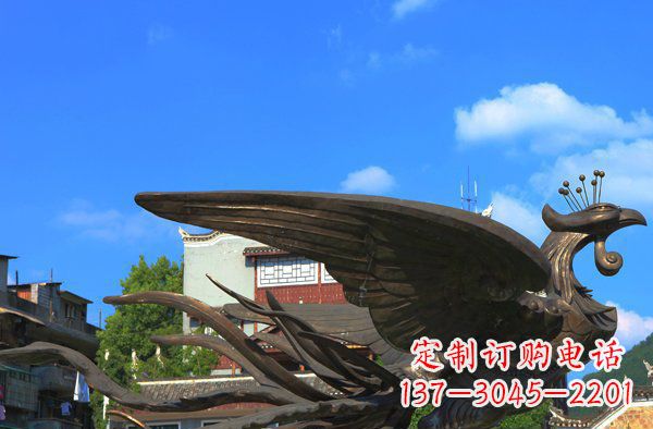 潍坊广场凤凰动物铜雕