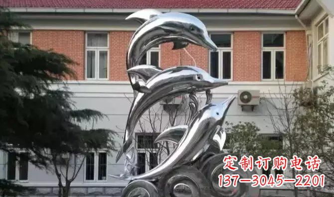 潍坊广场海豚不锈钢雕塑