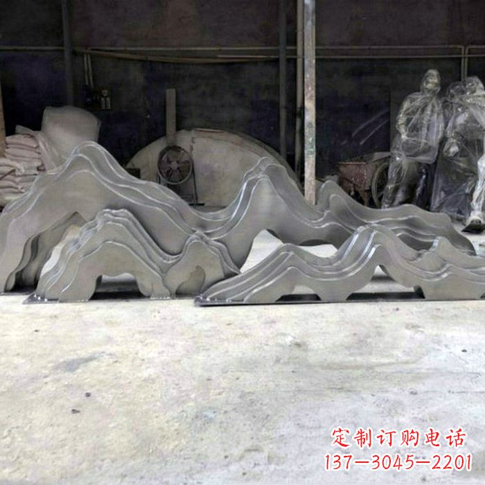 潍坊精美大型不锈钢假山雕塑