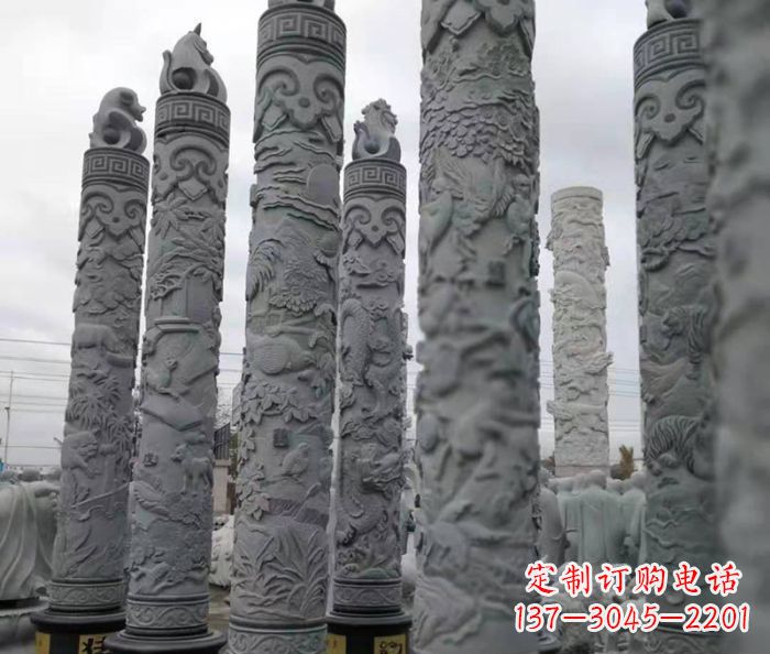 潍坊广场景观12生肖石柱 (2)
