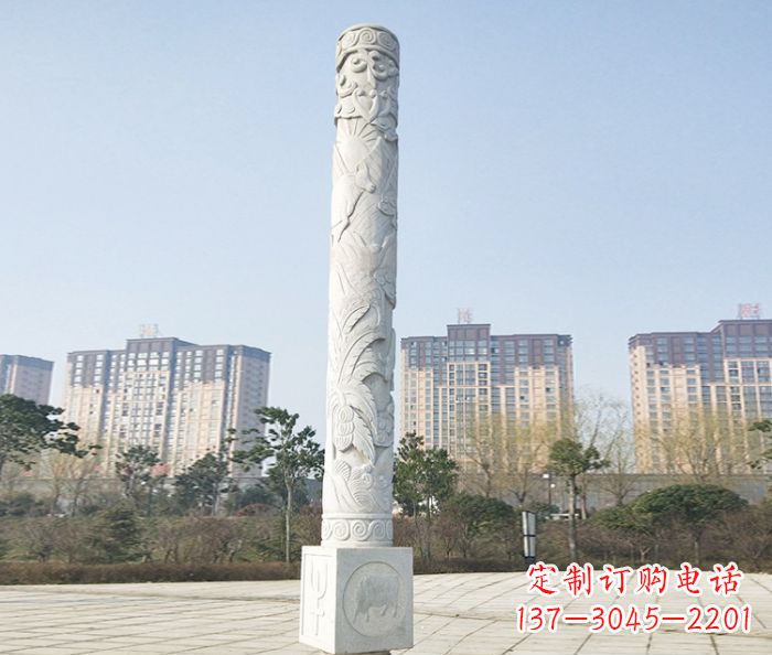 潍坊广场景观大理石龙柱石雕_2 (2)