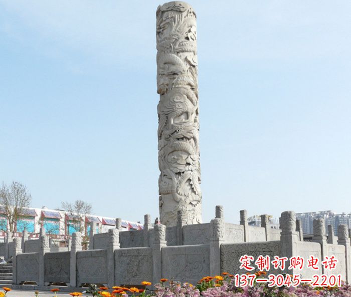 潍坊广场景观大理石龙柱石雕_1 (2)