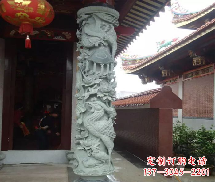 潍坊广场景观大理石龙柱石雕_2