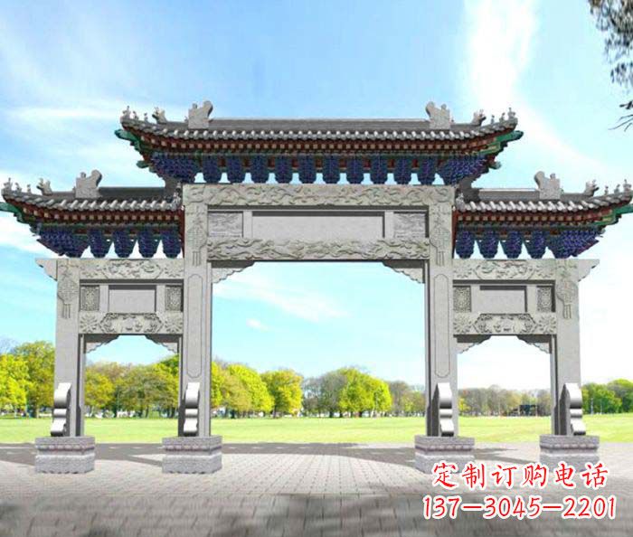 潍坊广场景观大理石牌楼石雕