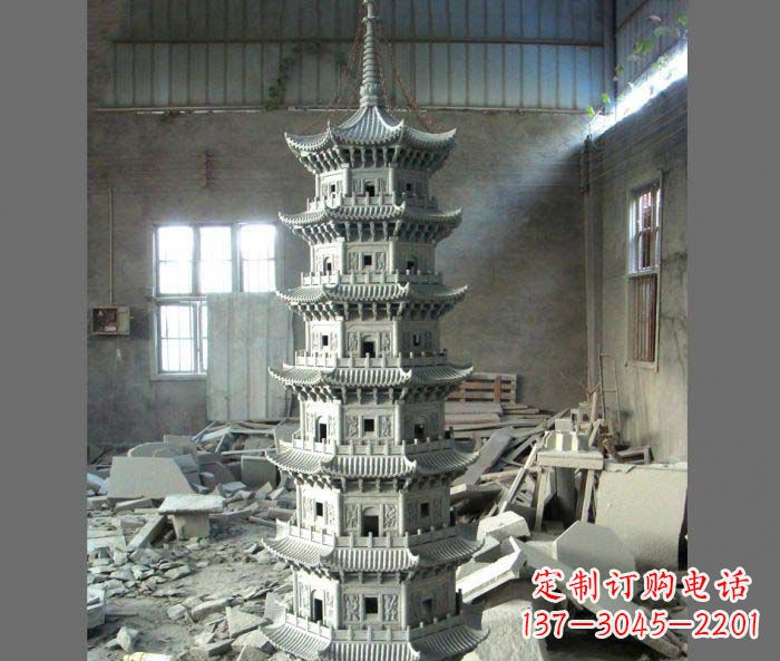 潍坊广场景观多层宝塔石雕