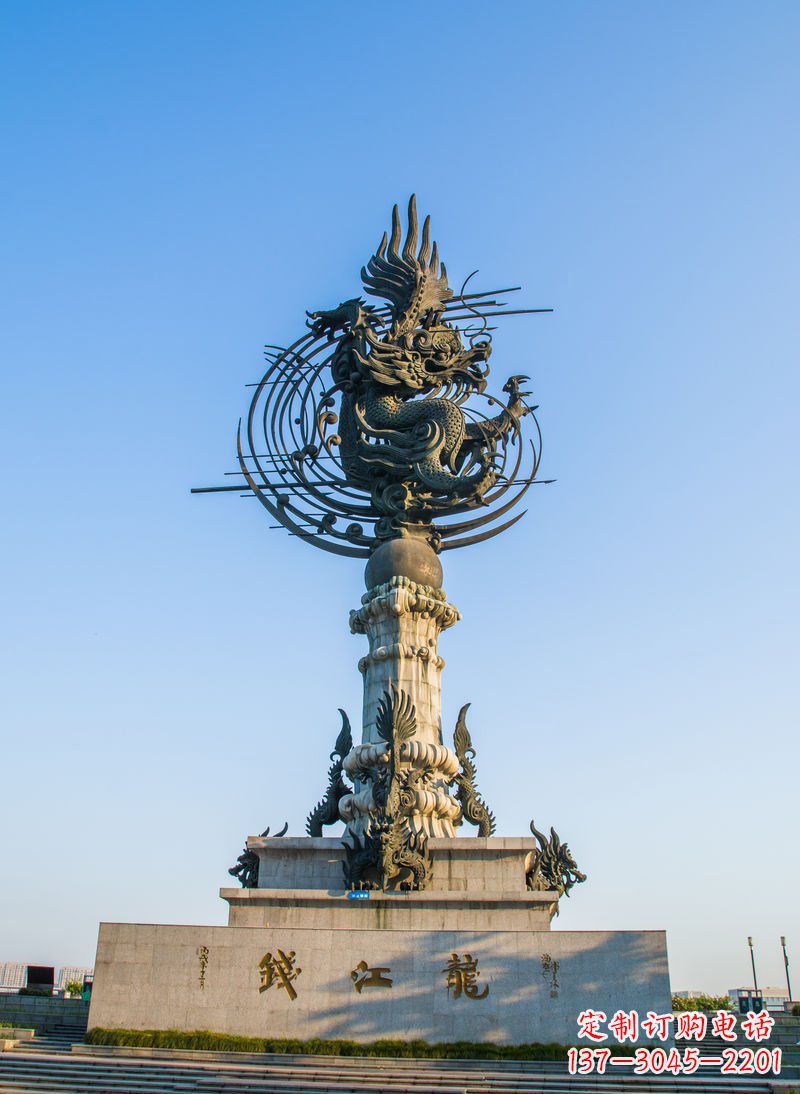 潍坊广场钱江龙景观铜雕