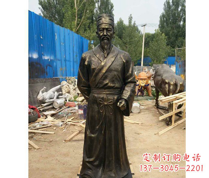 潍坊广场铜雕刘备人物雕塑
