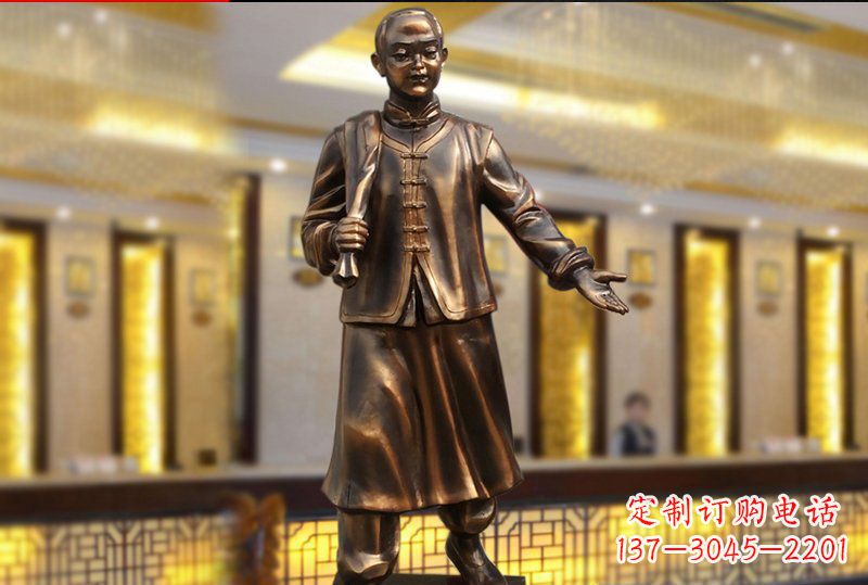 潍坊精致传统,店小二人物雕塑