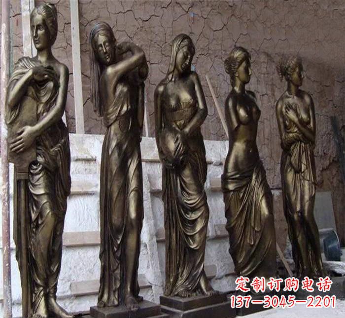 潍坊浪漫美女装饰铜雕四方