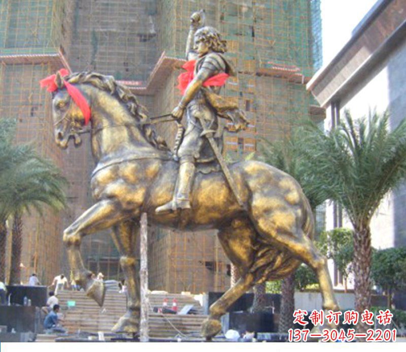 潍坊华丽的骑士雕塑,引人注目的西方骑马战士纪念铜雕
