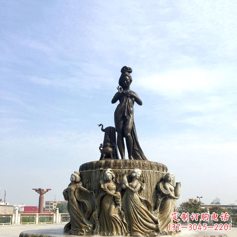 潍坊贵妃出浴景观雕塑-城市园林历史人物中国古代四大美女大象