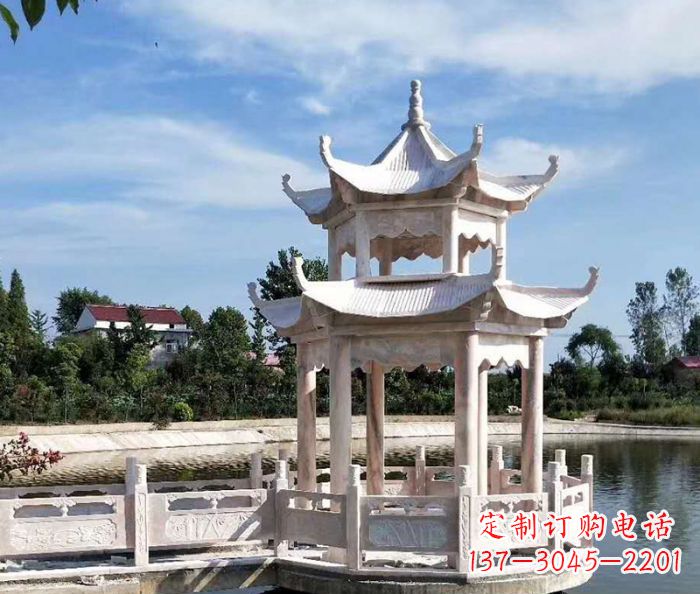 潍坊中领雕塑精心打造的海边抒情凉亭雕塑,以海…