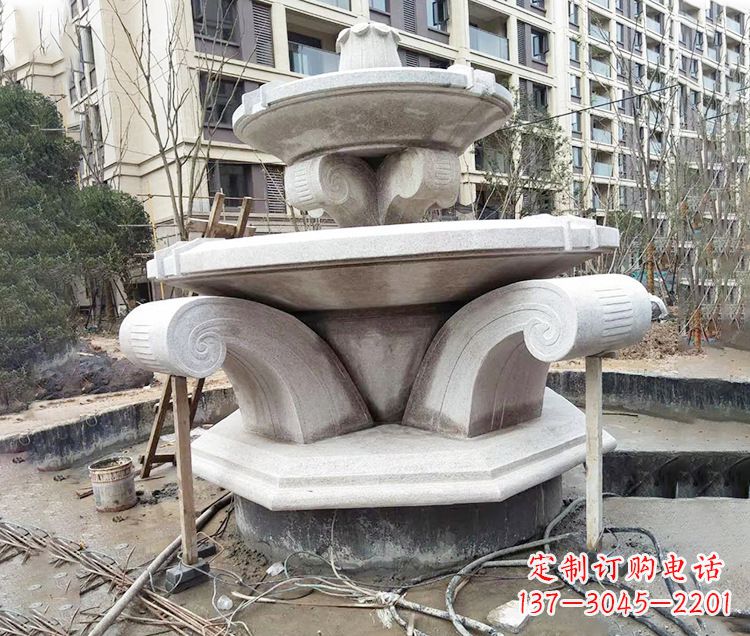 潍坊海马石雕喷泉,喷水灿烂缤纷