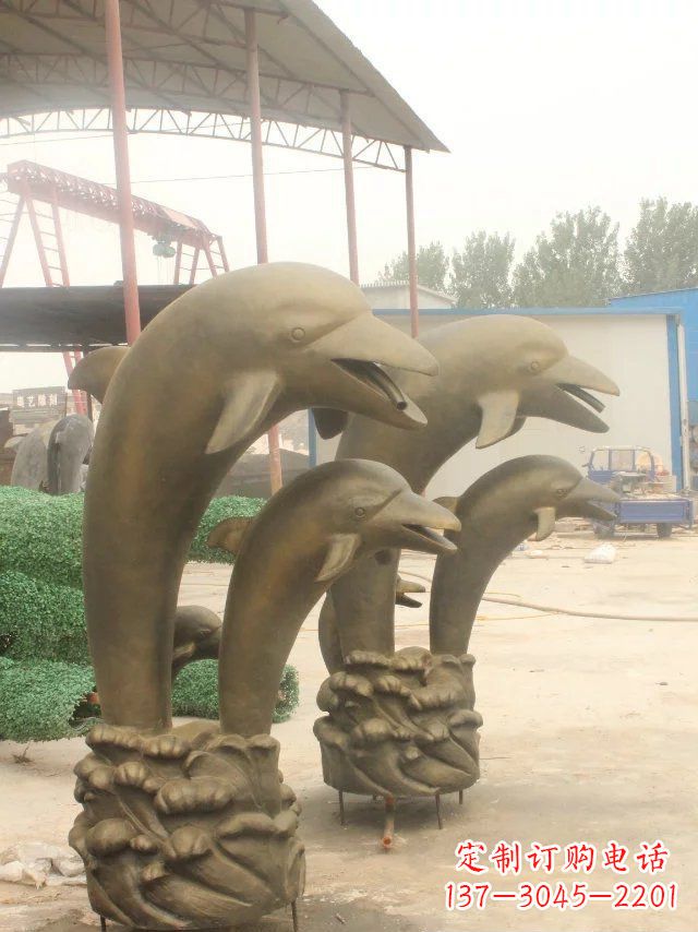 潍坊海豚之美,艺术铸就——铜质海豚雕塑