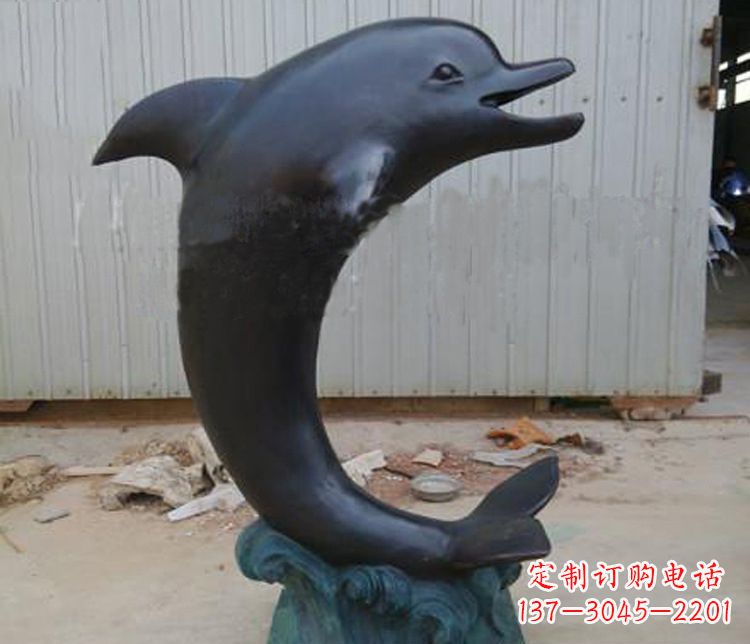 潍坊一群海豚成就美丽的海洋动物喷泉铜雕塑