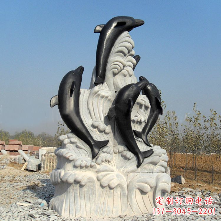 潍坊中领雕塑公司推出一款新的艺术品——海豚石…