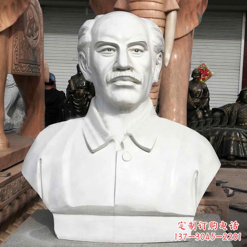 潍坊汉白玉白求恩胸像雕塑-校园世界名人著名医生雕像