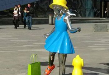 潍坊中领雕塑：极致的不锈钢小女孩雕塑