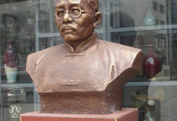 潍坊广场蔡元培头像人物铜雕