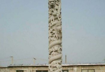 潍坊广场大理石盘龙柱景观石雕 (3)