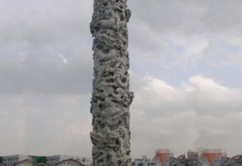 潍坊精美仿古盘龙柱石雕