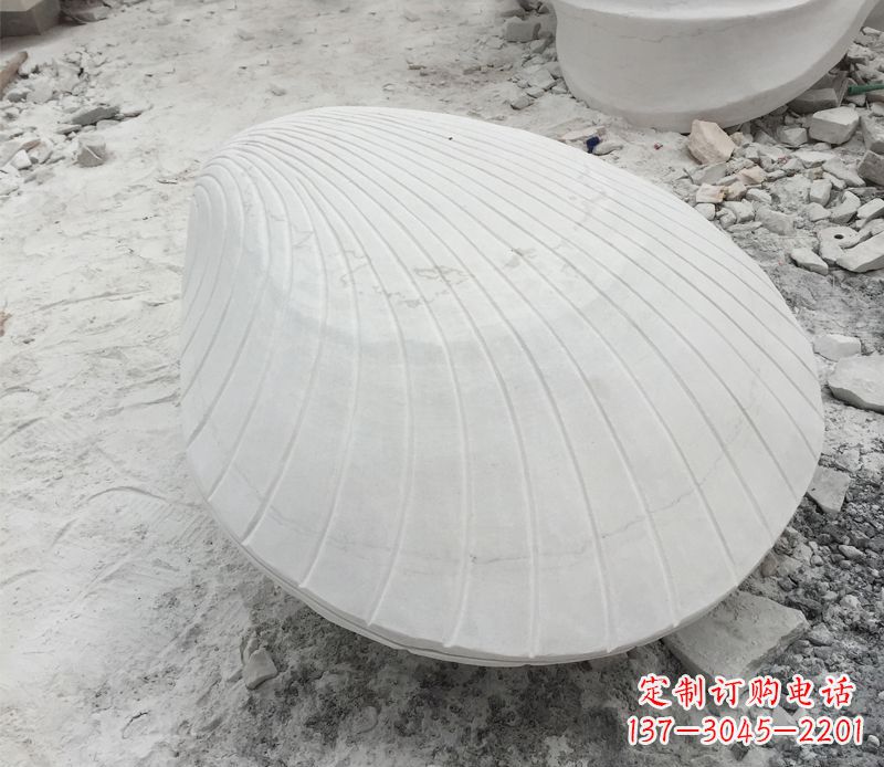 潍坊用贝壳雕刻出美丽的汉白玉雕塑