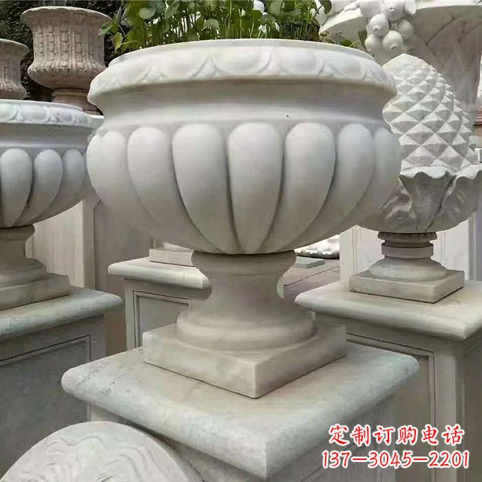 潍坊汉白玉城市园林花盆石雕