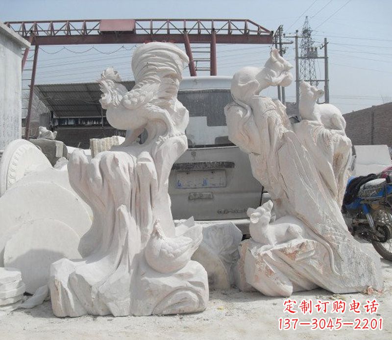 潍坊汉白玉大公鸡雕塑