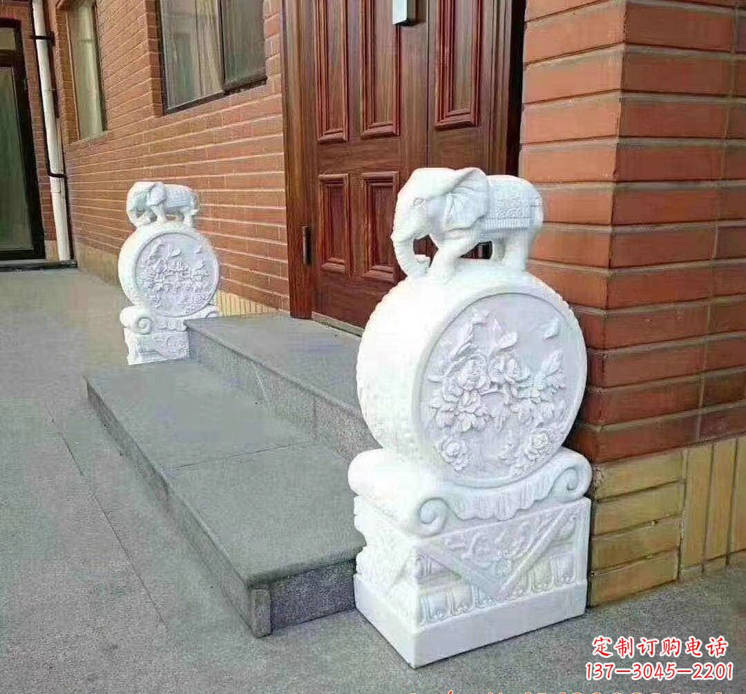 潍坊汉白玉大象雕塑,令家庭美景更加完美