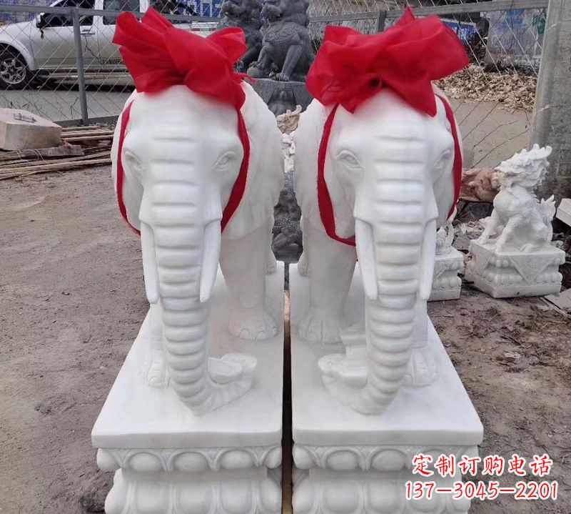 潍坊中领雕塑象征意义深远的汉白玉大象石雕